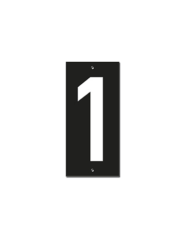 Targa numerica 56 x 130 mm con numero 1", da avvitare – THIRARD