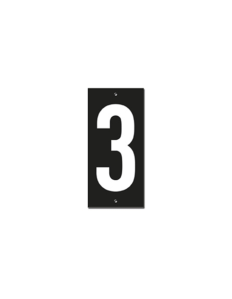 Targa numerica 56 x 130 mm con numero 3", da avvitare – THIRARD