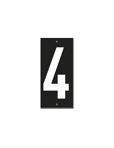 Targa numerica 56 x 130 mm con numero 4", da avvitare – THIRARD