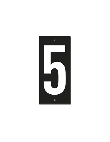 Targa numerica 56 x 130 mm con numero 5", da avvitare – THIRARD
