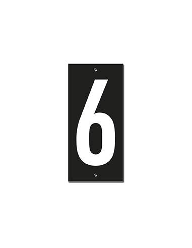 Targa numerica 56 x 130 mm con numero 6", da avvitare – THIRARD