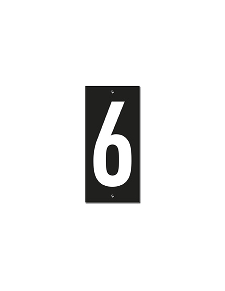 Targa numerica 56 x 130 mm con numero 6", da avvitare – THIRARD