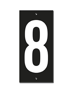 Targa numerica 56 x 130 mm con numero 8", da avvitare – THIRARD