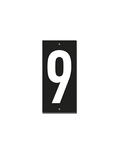 Targa numerica 56 x 130 mm con numero 9", da avvitare – THIRARD