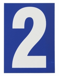 Targa numerica adesiva 65 x 90 mm con numero 2" – THIRARD
