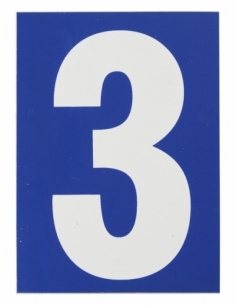 Targa numerica adesiva 65 x 90 mm con numero 3" – THIRARD