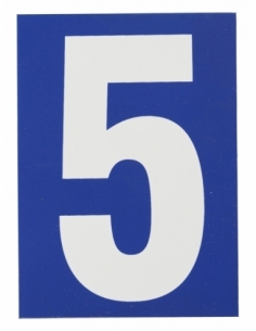 Targa numerica adesiva 65 x 90 mm con numero 5" – THIRARD