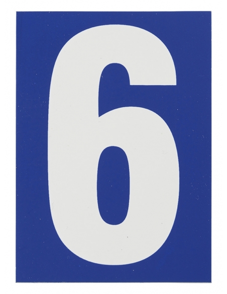 Targa numerica adesiva 65 x 90 mm con numero 6" – THIRARD
