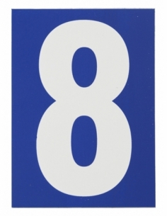 Targa numerica adesiva 65 x 90 mm con numero 8" – THIRARD
