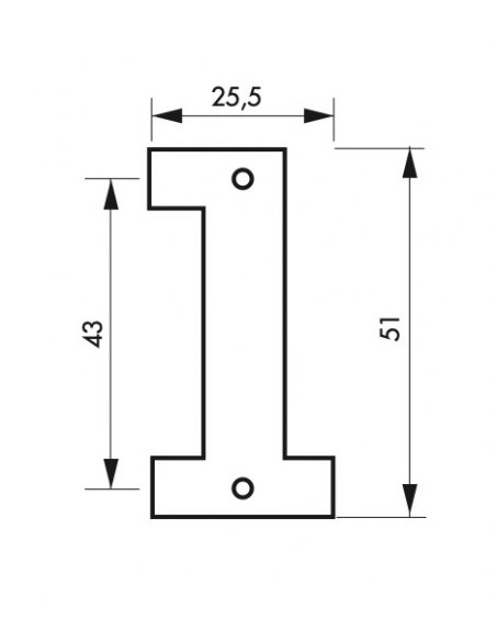 Vista aggiuntiva 1 di Numero 1" H 51 mm da avvitare – THIRARD