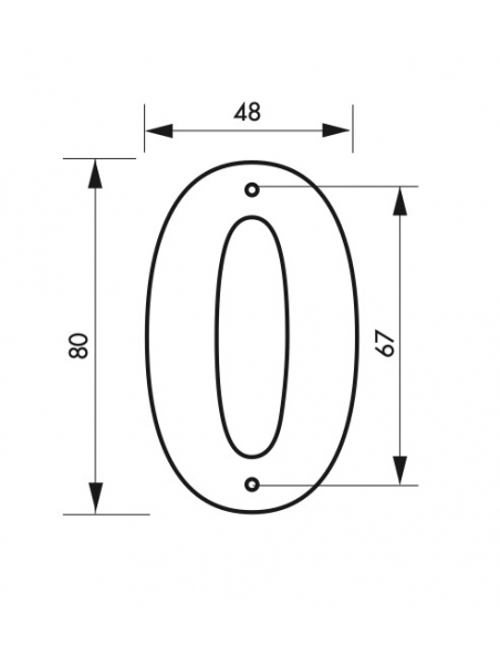 Targa Numero civico 8 altezza 51mm, in ottone massiccio, da avvitare - THIRARD