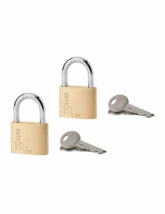 Set di 2 lucchetti TYPE 1 40 mm per interno, arco in acciaio, 4 chiavi – THIRARD
