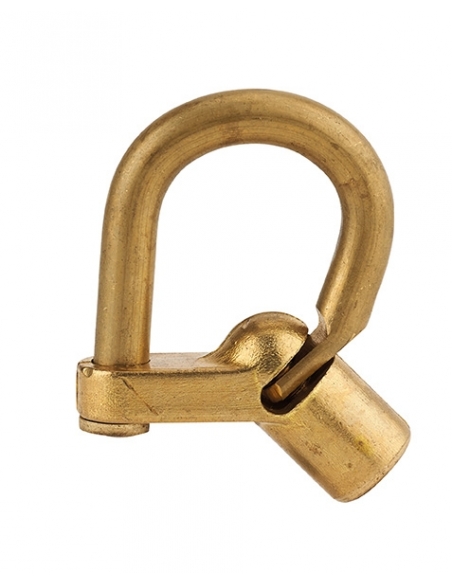Lucchetto 129C chiave mezzaluna base angolare, ottone, da esterno - contatori, quadri elettrici, VVF, pompieri, manutenzione