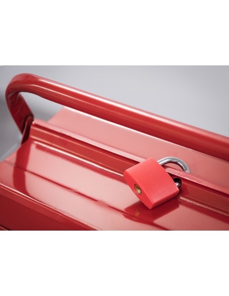 Vista aggiuntiva 1 di Lucchetto Type 1, alluminio, guscio PVC rosso, 40 mm, 2 chiavi - THIRARD