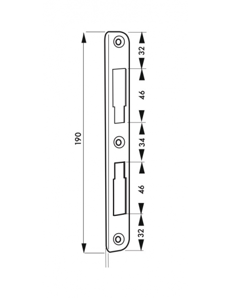 Piastra, riscontro battente per serratura da incasso, 235mm, acciaio zincato - THIRARD