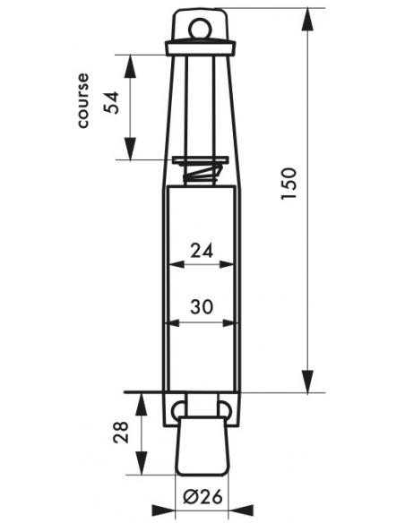 Fermaporta a pedale, montaggio su porta, lunghezza 150mm, laccato bianco - Serrurerie de Picardie