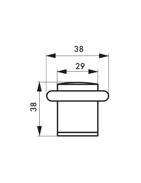 Fermaporta da pavimento, da avvitare, satinato, Ø 29 mm, altezza 38mm - THIRARD