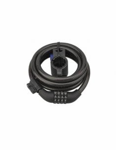 Antifurto TWISTY a cavo 10 mm x 1,8 m, combinazione a 4 cifre, nero – THIRARD