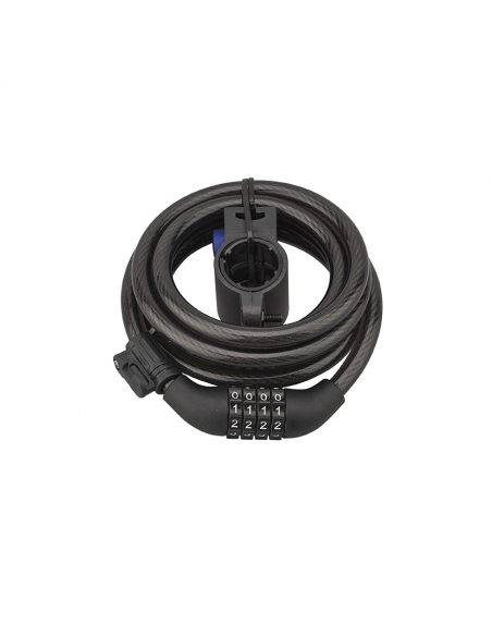 Antifurto TWISTY a cavo 10 mm x 1,8 m, combinazione a 4 cifre, nero – THIRARD