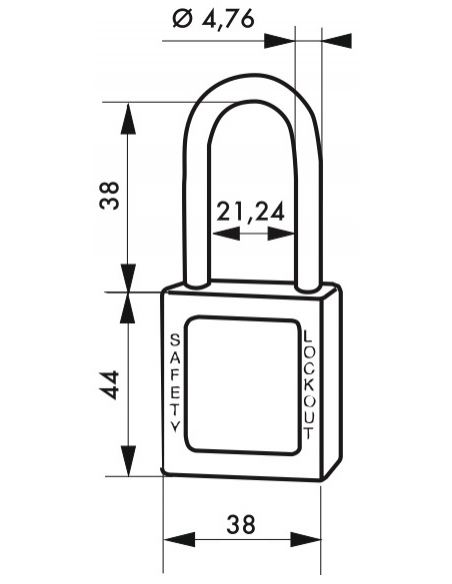 Lucchetto in ABS 38 mm, arco inox Ø 4,76 mm H 38 mm, verde, 1 chiave – THIRARD