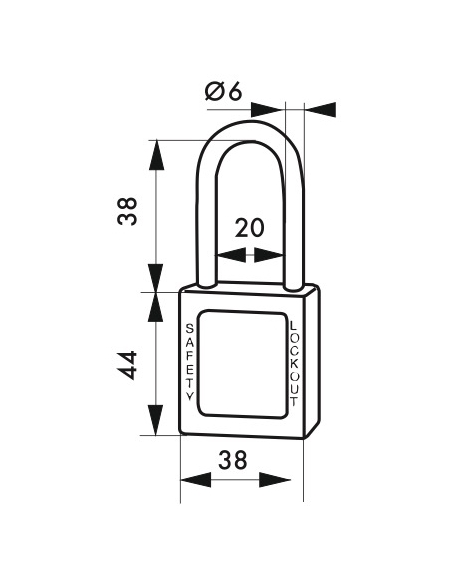 Lucchetto LOTO in ABS 38 mm, arco inox H 38 mm Ø 6 mm, verde, 1 chiave – THIRARD
