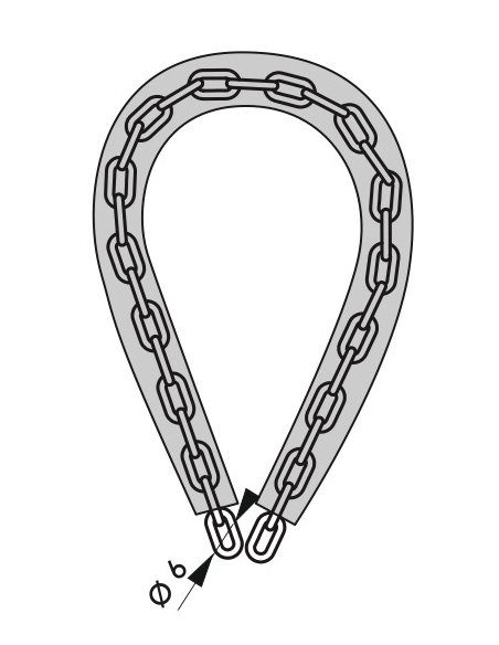 Vista aggiuntiva 1 di Catena Loops in acciaio zincato Ø 6 mm, L 0,60 m, con guaina in PVC – THIRARD