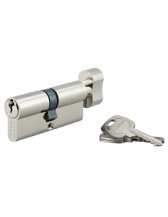 Cilindro europeo per serratura a pomolo STD 40Bx40mm, antisfilamento, nichel, 3 chiavi - THIRARD
