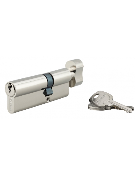 Cilindro europeo per serratura a pomolo, 30Bx50mm, antisfilamento, nichel, 3 chiavi - THIRARD