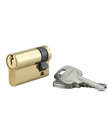 Mezzo Cilindro europeo della serratura, 40x10mm, anti estrazione, ottone, 3 chiavi - THIRARD