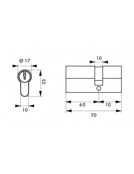 Mezzo Cilindro europeo HG5+, 60x10mm, nichel, anti-sfilamento, anti-perforazione, anti-rottura, 5 chiavi - THIRARD