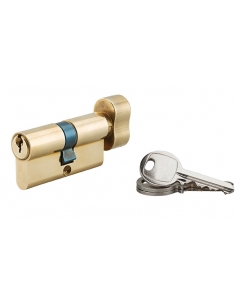 Cilindro europeo con pomolo, 30B x 30 mm, ottone, 3 chiavi – Serrurerie de Picardie