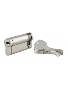 Mezzo Cilindro europeo per serratura Transit 2, 60x10mm, nichel, antitrapano, antiscasso, 4 chiavi reversibili - THIRARD