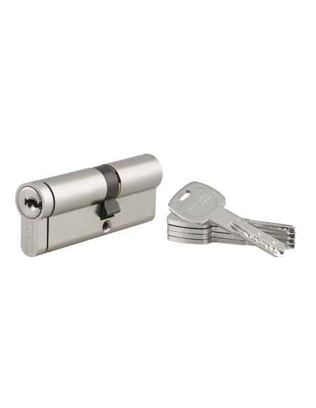 Cilindro Transit 2 35 x 45 mm, nichelato, anti-perforazione, anti-scasso, 5 chiavi – THIRARD