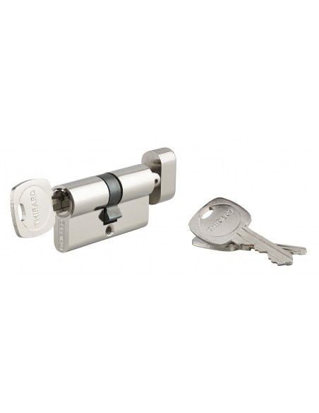 Cilindro STD Urgence con pomolo 30 x 30 mm, nichelato, 3 chiavi – THIRARD