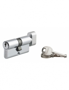 Cilindro europeo per serratura a pomolo Ecopro, 30bx30mm, alluminio, anti estrazione, 3 chiavi ,finitura cromo - THIRARD