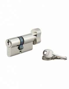Cilindro europeo per serratura a pomolo SA 35Bx25mm, anti estrazione, nichel, 3 chiavi - THIRARD