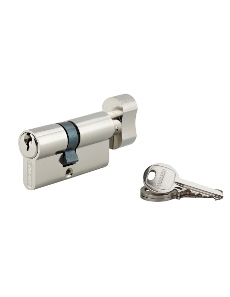 Cilindro SA con pomolo 35 x 25 mm, nichelato, 3 chiavi – THIRARD