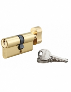 Cilindro SA con pomolo 35 x 30 mm, ottonato, 3 chiavi – THIRARD