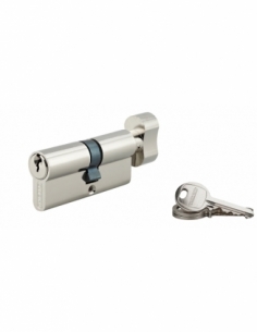 Cilindro europeo per serratura a pomolo SA 35Bx30mm, anti estrazione, nichel, 3 chiavi - THIRARD