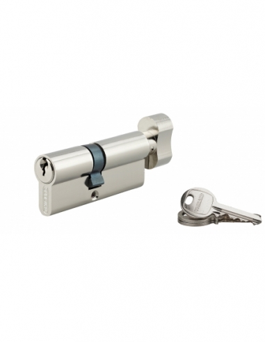 Cilindro SA con pomolo 40 x 30 mm, nichelato, 3 chiavi – THIRARD