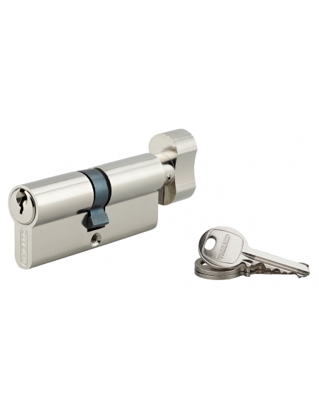 Cilindro SA con pomolo 40 x 40 mm, nichelato, 3 chiavi – THIRARD