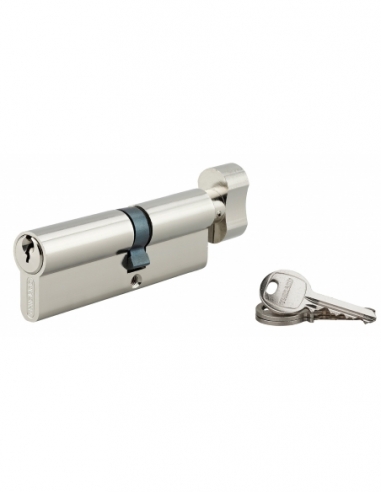 Cilindro SA con pomolo 40 x 50 mm, nichelato, 3 chiavi – THIRARD
