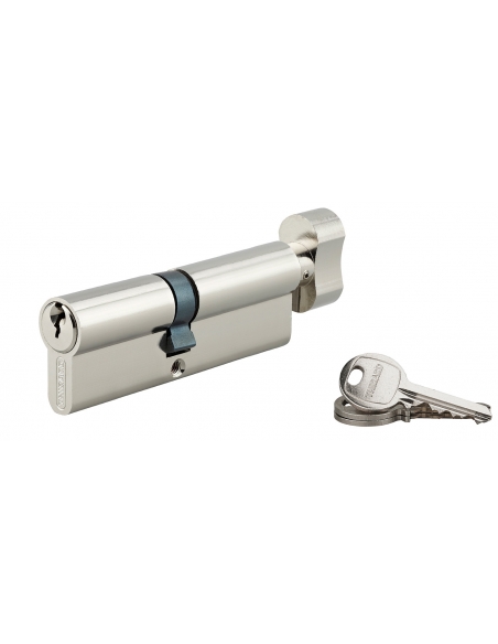Cilindro SA con pomolo 50 x 40 mm, nichelato, 3 chiavi – THIRARD