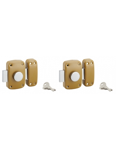 Set di 2 chiavistelli con pomolo e cilindro Ø 23 x 45 mm, 6 chiavi – SERRUPRIX