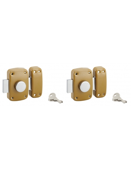 Set di 2 serrature a pomolo 9014, Cilindro europeo Ø23 x 40 mm, con chiave uguale, 3 chiavi per serratura - SERRUPRIX