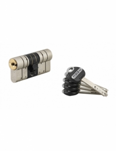 Cilindro europeo Federal 2 SN 32 x 37 mm, nichelato, anti-estrazione, anti-perforazione, 5 chiavi – THIRARD