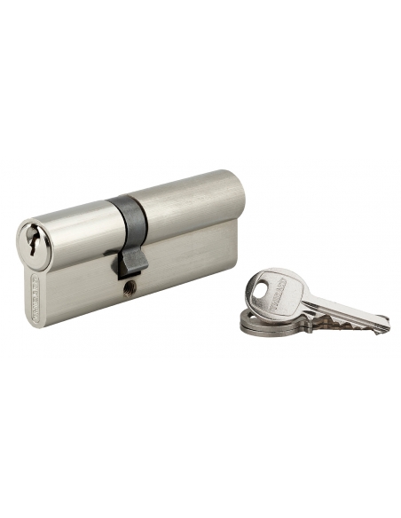 Cilindro europeo SA 35 x 50 mm nichelato, 3 chiavi con vite di 45 mm – THIRARD