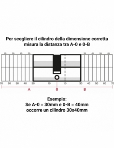 Cilindro europeo Transit 2 con pomolo 30 x 50 mm, nichelato, 3 chiavi reversibili – THIRARD
