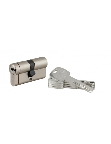Cilindro europeo Transit 1 30 x 30 mm, nichelato, funzione emergenza, 5 chiavi – THIRARD