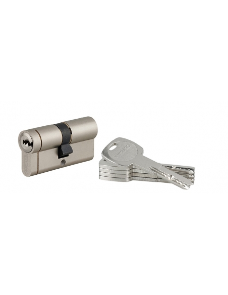 Cilindro europeo Transit 1 30 x 30 mm, nichelato, funzione emergenza, 5 chiavi – THIRARD